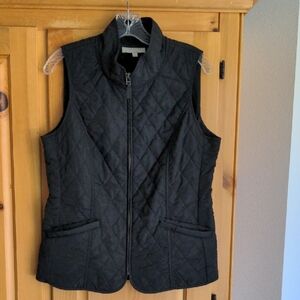 Talbots Small Black Quilted Vest Like New